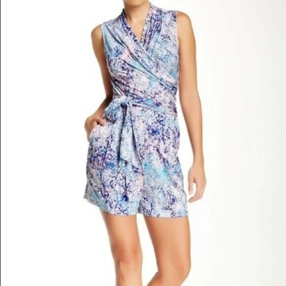 NWT Catherine Malandrino Leslie Printed Wrap Romper Size Medium